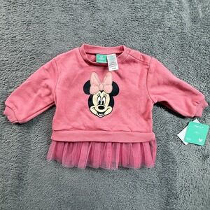 Disney Baby 3/6M Pink Minnie Mouse Tulle Sweatshirt Dress NWT Cotton